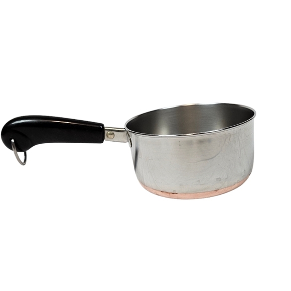 Vintage Revere Ware Copper Clad Bottom Stainless Steel 1-Quart Saucepan No Lid - Picture 1 of 8